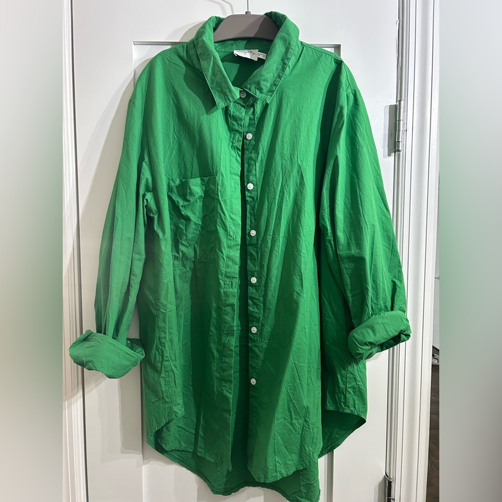 SNDYS Oversized Button-down - Size 6 - Green